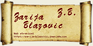 Zarija Blažović vizit kartica